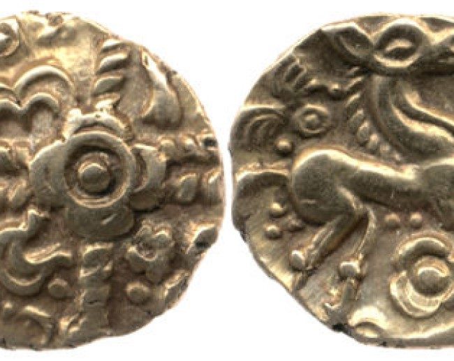 Gold Quarter Stater Atrebates Uninscribed Around 50 20 BC Aspect Ratio 650 517