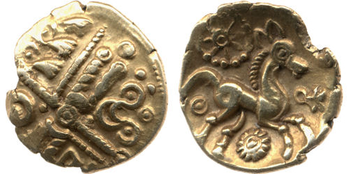 Gold Quarter Stater Trinovantes Uninscribed Around 50 20 BC