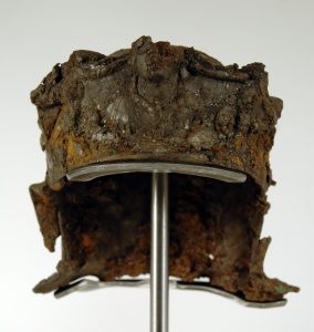 A front view of the Hallaton Helmet