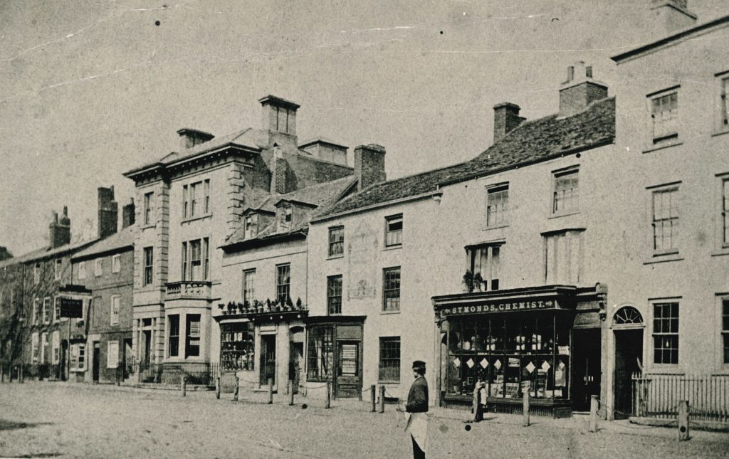 A row of old shops