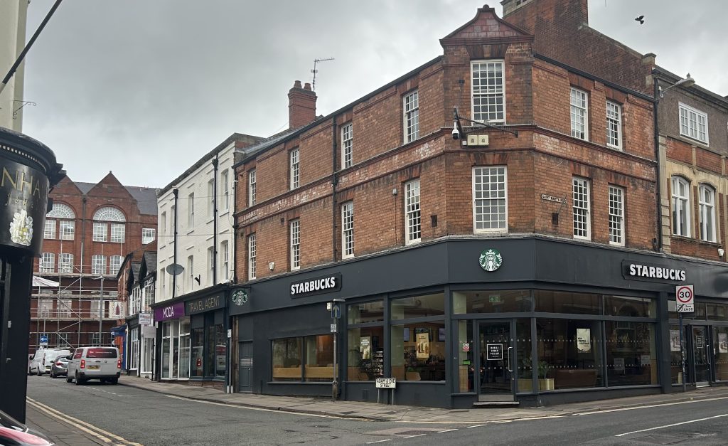 A coffee shop on a street corner